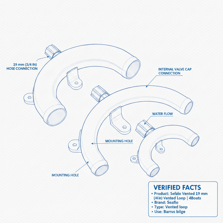Seaflo Vented 19 mm (3/4 in) Vented Loop | 4Boats - Technical specification image 3