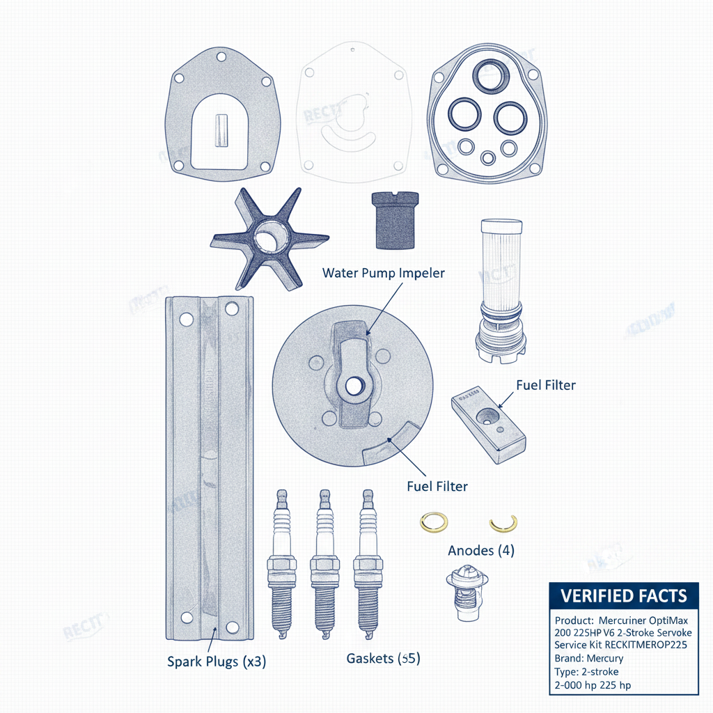 Mercury Mariner OptiMax 200 225HP V6 2-Stroke Service Kit RECKITMEROP225 - Technical specification image 3