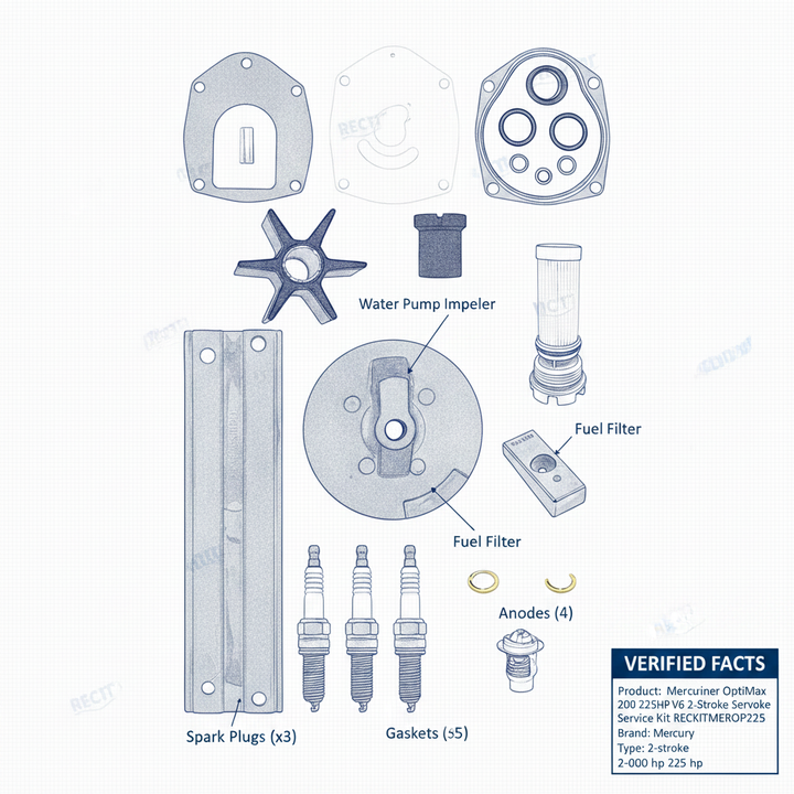 Mercury Mariner OptiMax 200 225HP V6 2-Stroke Service Kit RECKITMEROP225 - Technical specification image 3