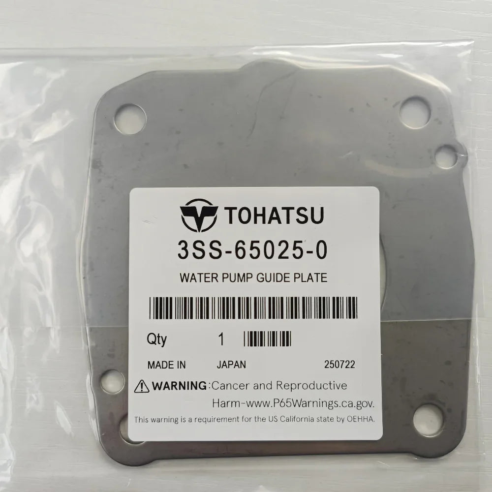 Metal gasket with Tohatsu label on a clear background