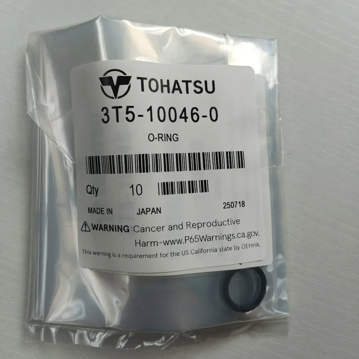 Packaged TOHATSU O-ring with label on a gray background