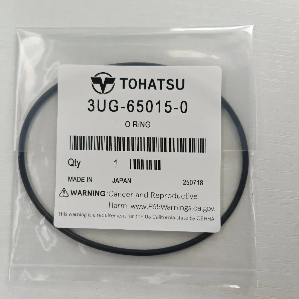Black O-ring in clear packaging with Tohatsu label on a white background
