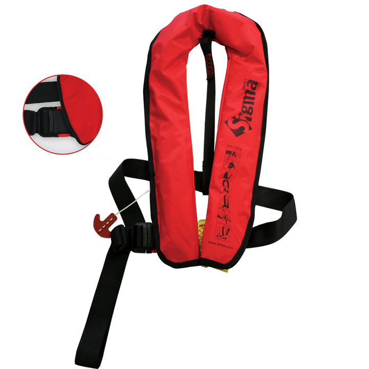 Lalizas Sigma 170N Manual Inflatable Lifejacket Red ISO Adult 71097 Marine Safety