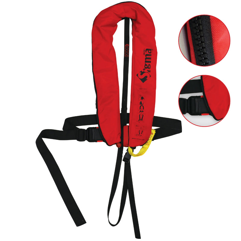 Lalizas Sigma 170N Manual Inflatable Lifejacket Red ISO Adult 71097 Marine Safety