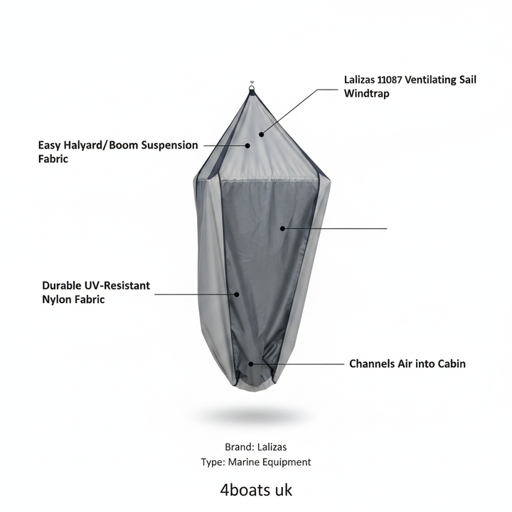 Lalizas 11087 Hatch Ventilating Sail Windtrap Boat Marine Cabin Wind Scoop - Technical specification image 2