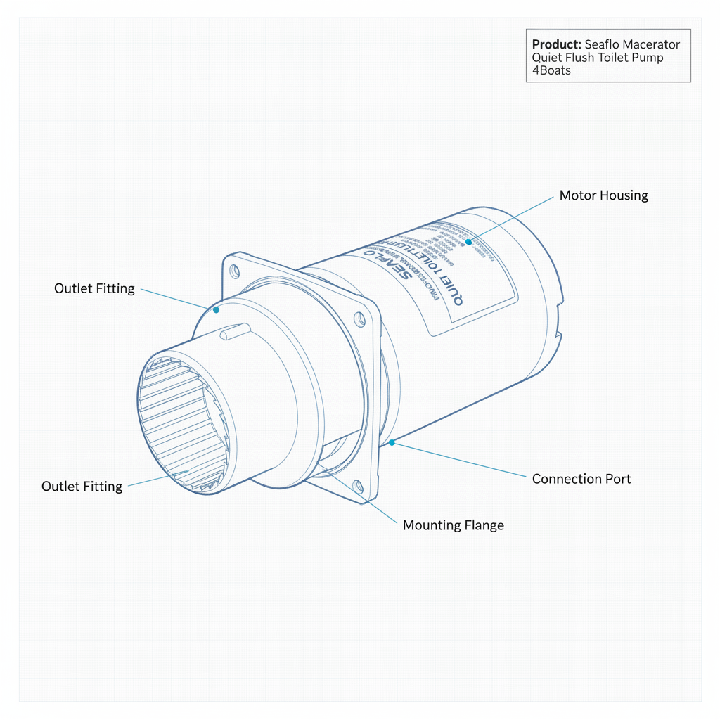 Seaflo   Macerator Quiet Flush Toilet Pump | 4Boats - Technical specification image 3