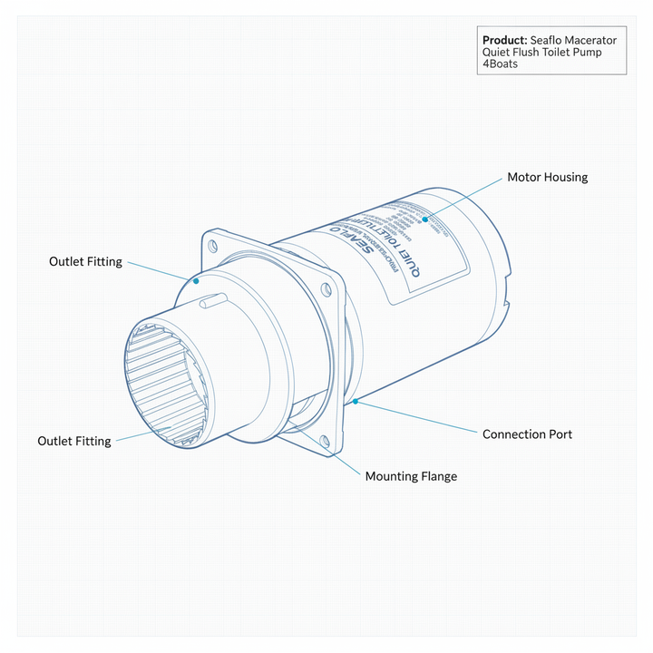 Seaflo   Macerator Quiet Flush Toilet Pump | 4Boats - Technical specification image 3