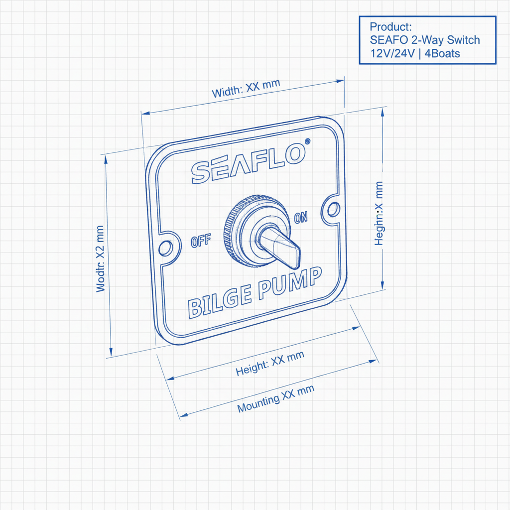 SEAFLO Bilge 2-Way Switch Panel 12V/24V | 4Boats - Technical specification image 3