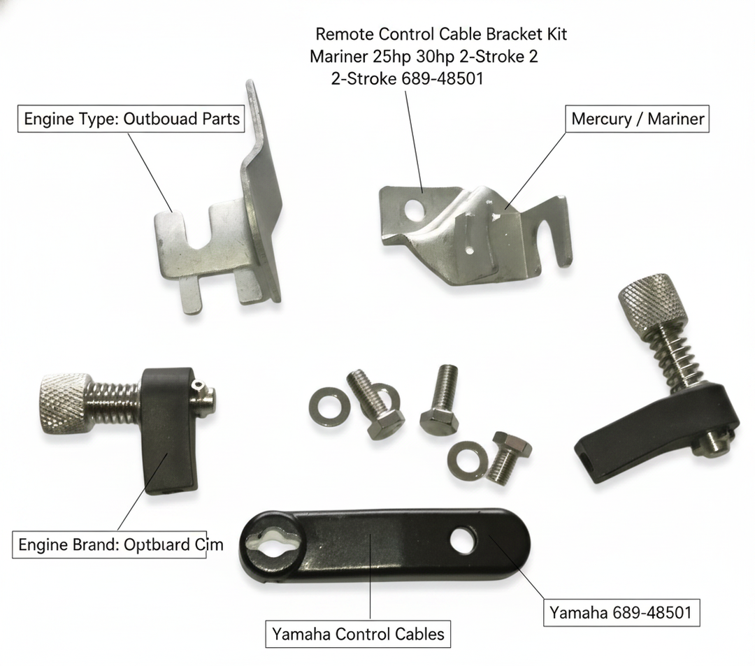 Remote Control Cable Bracket Kit Yamaha Mariner 25hp 30hp 2-Stroke 689-48501 - Technical specification image 2