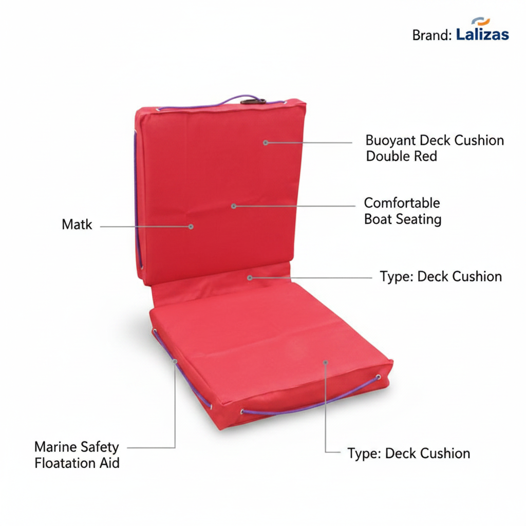 Buoyant Deck Cushion Double Red Boat Marine Safety Floating Flotation Seat Pad - UK Stock image 1