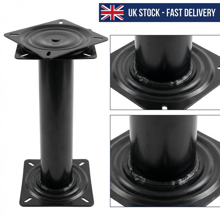 14" Boat Seat Pedestal 360° Swivel Black Steel Marine Mount Caravan Universal
