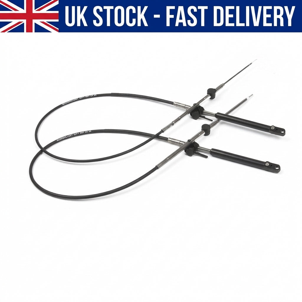 Pair 13FT Mercury Mariner Gen1 Remote Outboard Control Cable Gear Throttle 3.95m C5 Type