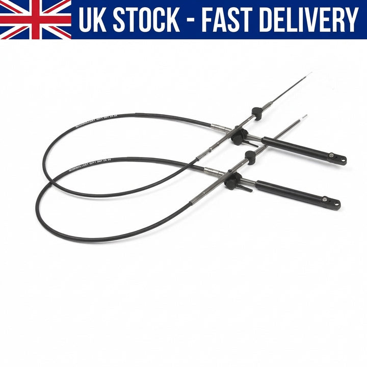 Pair 13FT Mercury Mariner Gen1 Remote Outboard Control Cable Gear Throttle 3.95m C5 Type