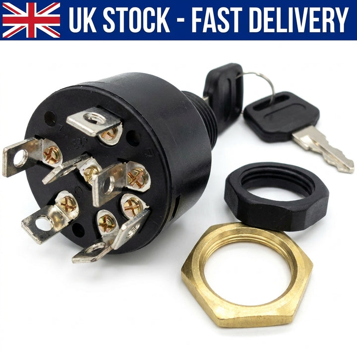 Ignition Key Switch for Mercury Outboard 87-88107A5 Push-to-Choke 7-Terminal