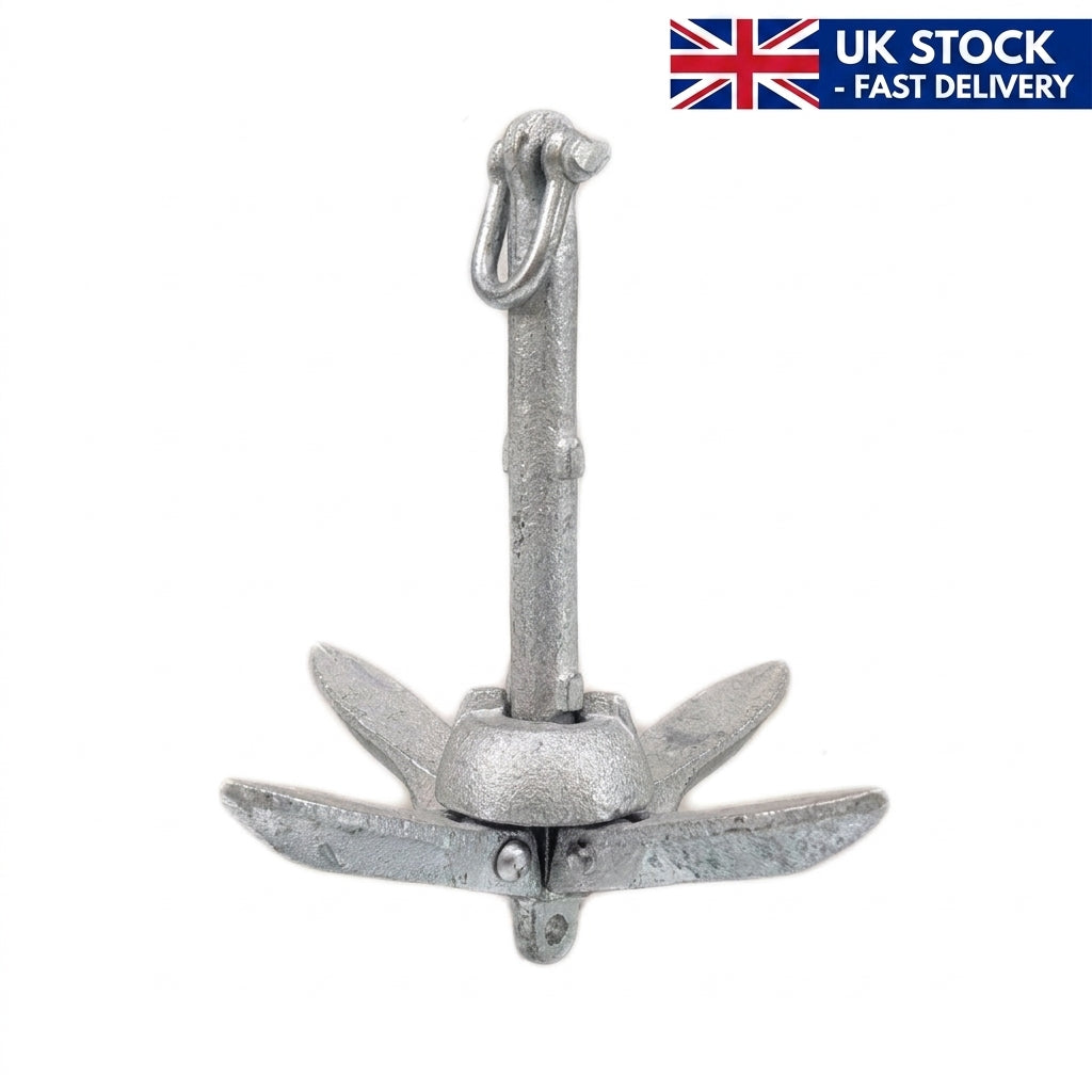 12kg Folding Grapnel Anchor Type B Hot-Dipped Galvanized Steel Marine Boat Kedge
