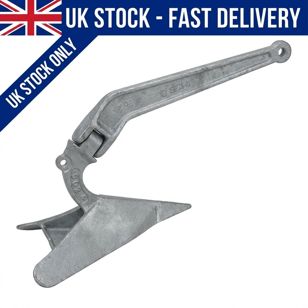 Talamex Galvanized Plough Anchor - CQR Style Boat Mooring 7kg 9kg 12kg 15kg 22kg