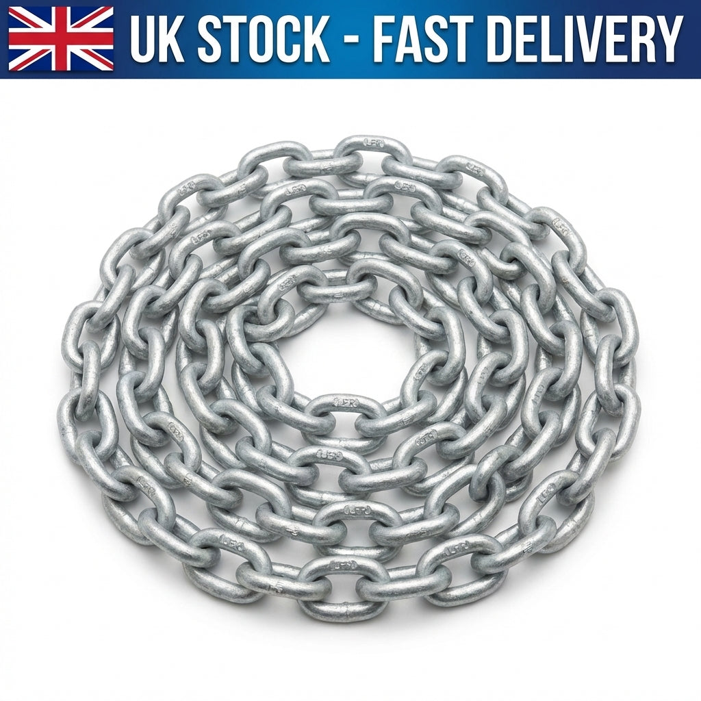 Lofrans 8mm Calibrated Anchor Chain Galvanised G40 ISO4565 DIN766 4300kg