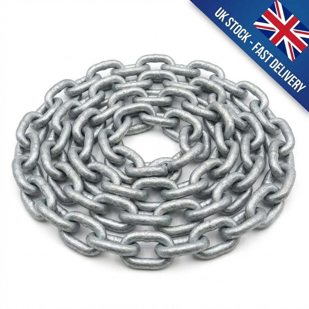 3/8" Galvanized Anchor Lead Chain 10m - Heavy Duty 10mm Marine Boat Chain