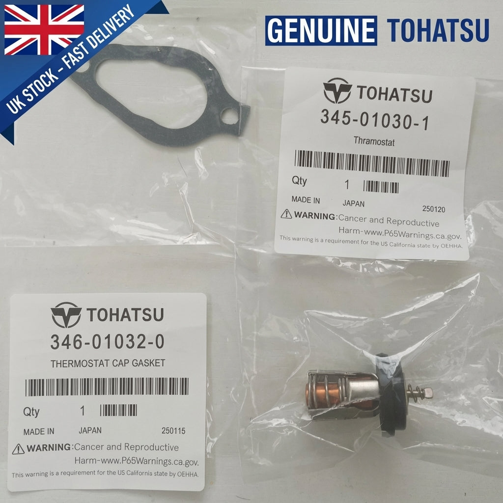 Genuine Tohatsu Thermostat Gasket Set 345-01030-1 346-01032-0 25hp 30hp 2-Stroke