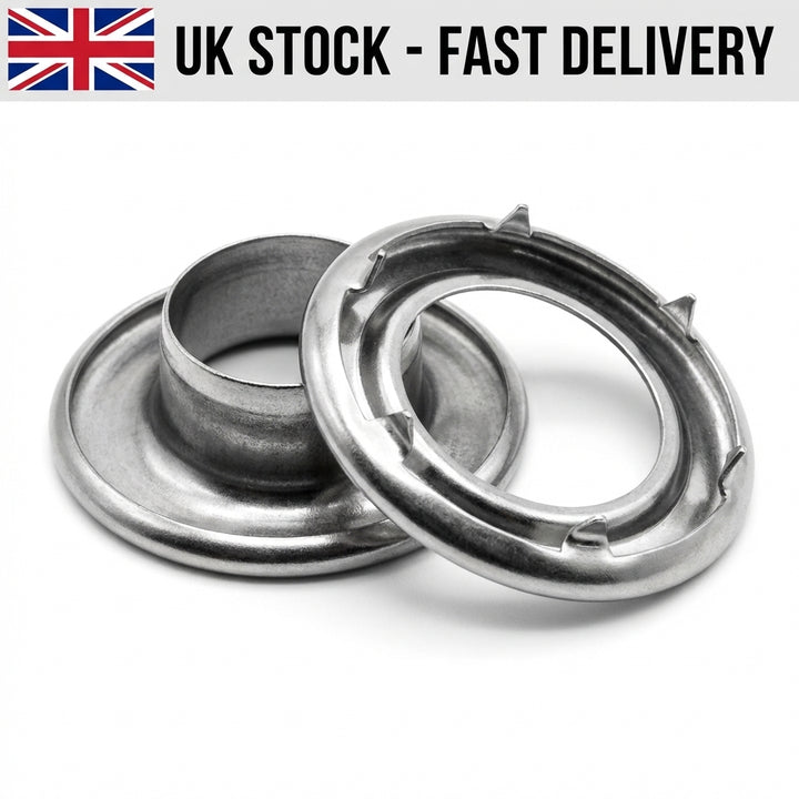 Grommets eyelets marine grade stainless steel rolled rim heavy duty 7mm - 16mm