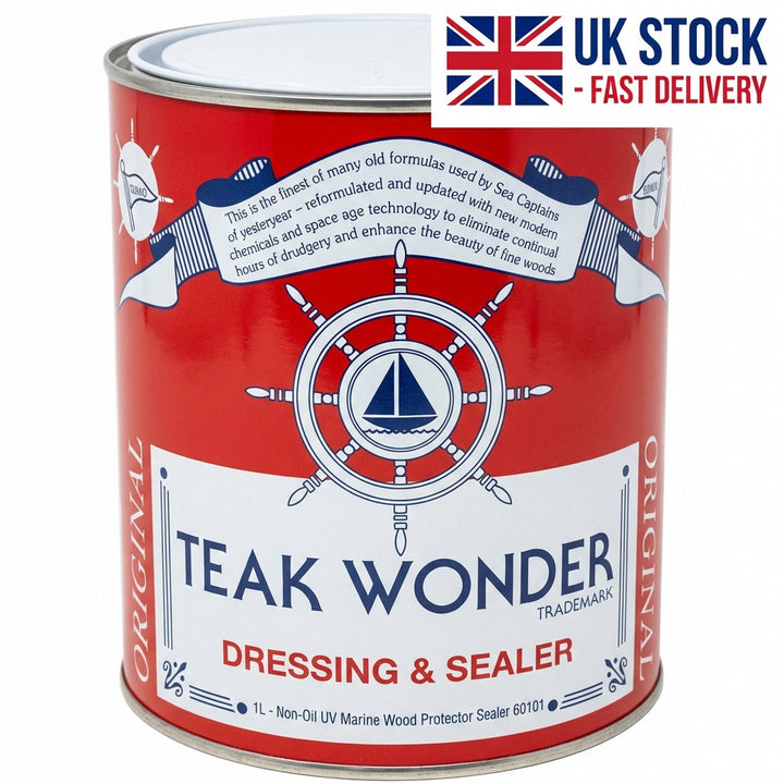 Teak Wonder Dressing & Sealer 1L - Non-Oil UV Marine Wood Protector Sealer 60101