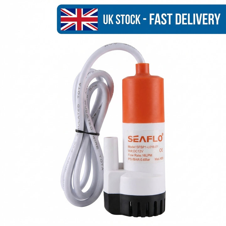 SEAFLO 12V Submersible Inline Pump 12LPM 3.2GPM SP1L01201 Boat RV Campervan