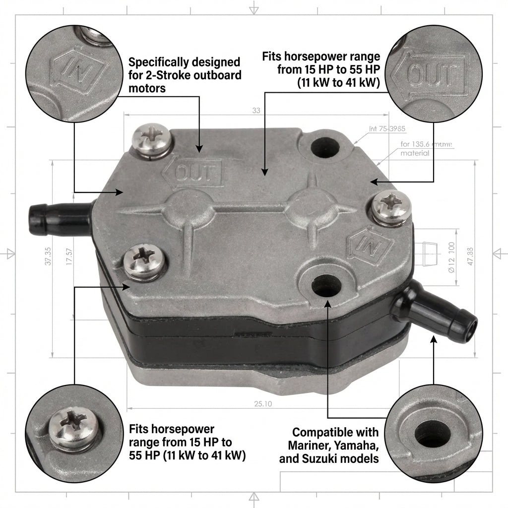 15-55HP Fuel Pump for Mariner Yamaha Suzuki 2-Stroke 6A0-24410-00 15100-94311