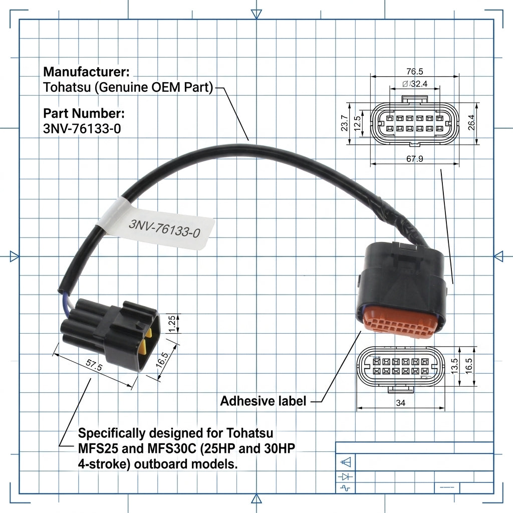 Tohatsu MFS25C MFS30C Interface Cable 3NV-76133-0 Genuine Outboard TOCS NMEA