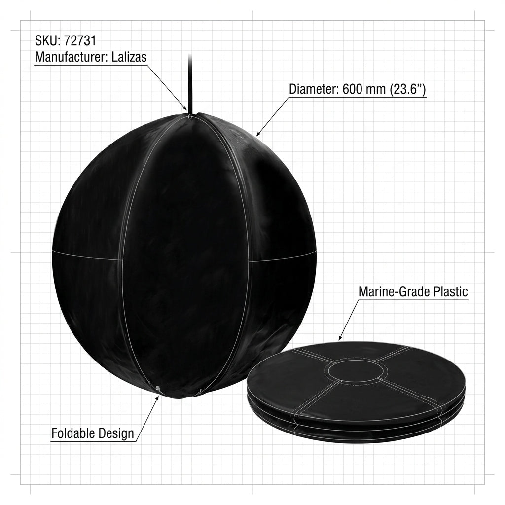 Lalizas Day Signal Ball Black 600mm Anchor Signal Marine Safety 4Boats 72731
