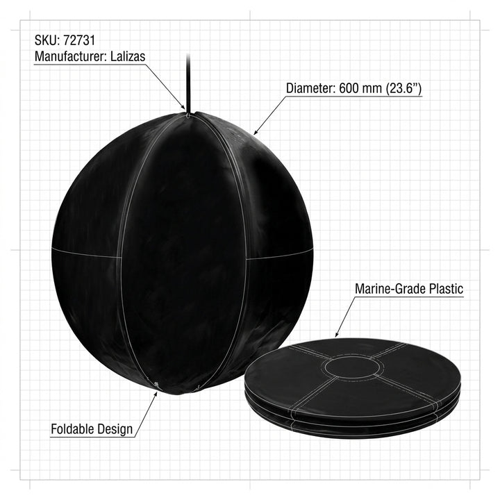 Lalizas Day Signal Ball Black 600mm Anchor Signal Marine Safety 4Boats 72731