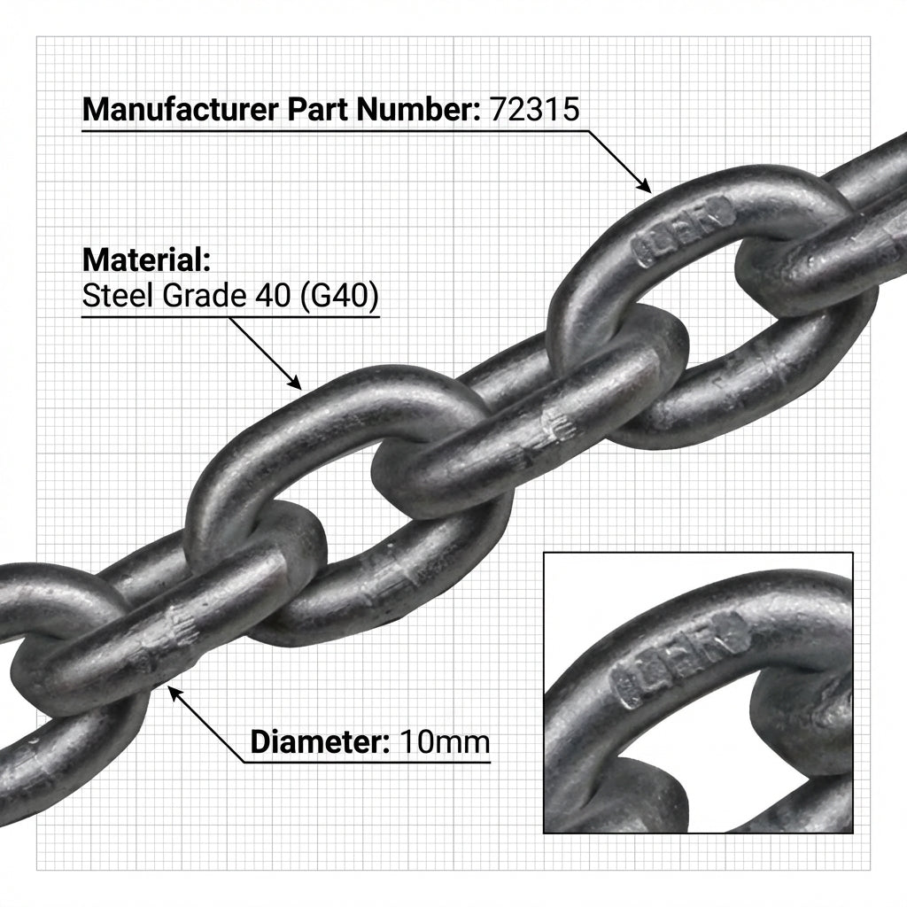 Lofrans 10mm ISO 4565 Galvanized Anchor Chain G40 Calibrated Marine  100M