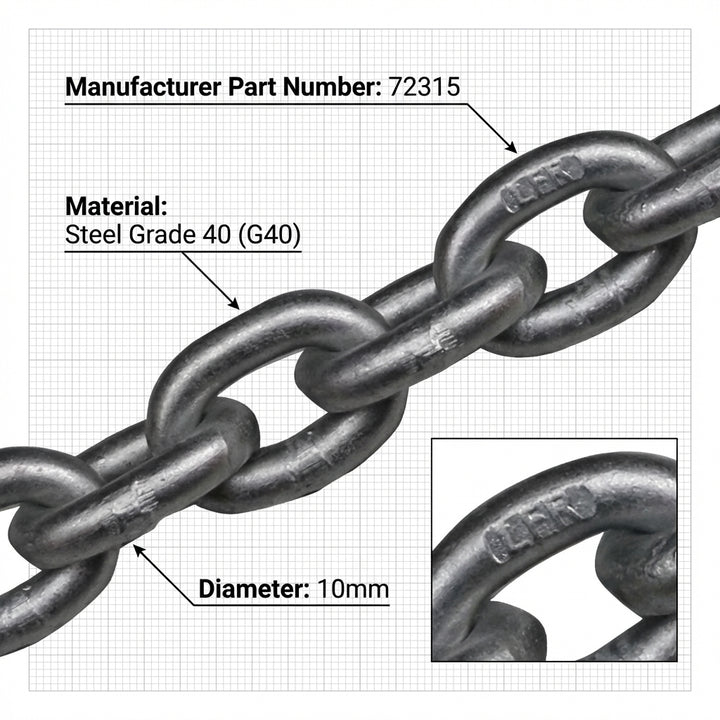 Lofrans 10mm ISO 4565 Galvanized Anchor Chain G40 Calibrated Marine  100M