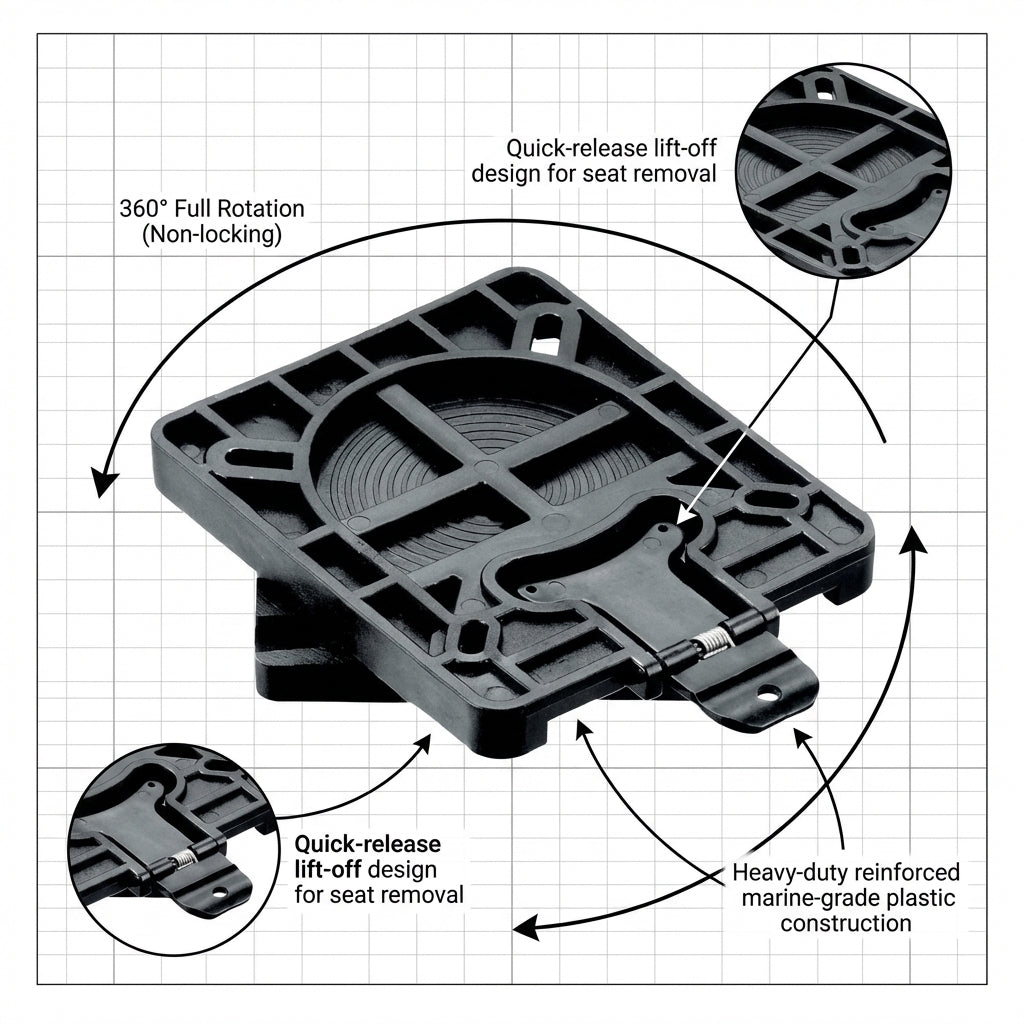 Talamex Swivel Seat Removable Base - 360° Rotation | 4Boats