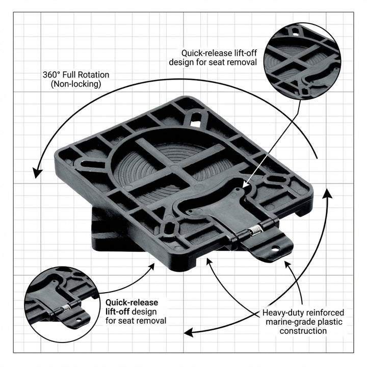 Talamex Swivel Seat Removable Base - 360° Rotation | 4Boats