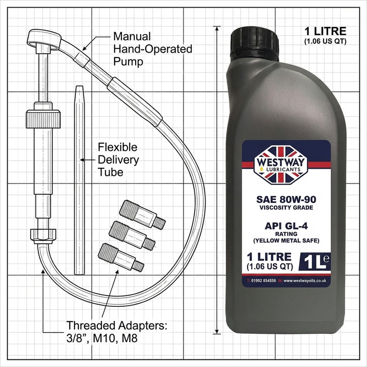 Universal Outboard Gearbox Gear Oil Lube Pump - Yamaha Mercury Honda 1L