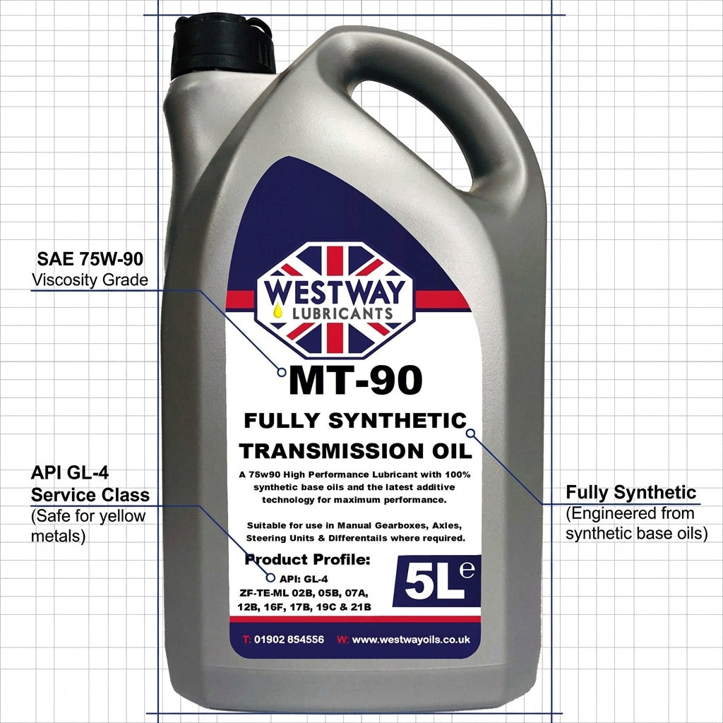 MT-90 75W90 GL-4 Fully Synthetic Gear Oil 5L - Manual Transmission & Diff Fluid
