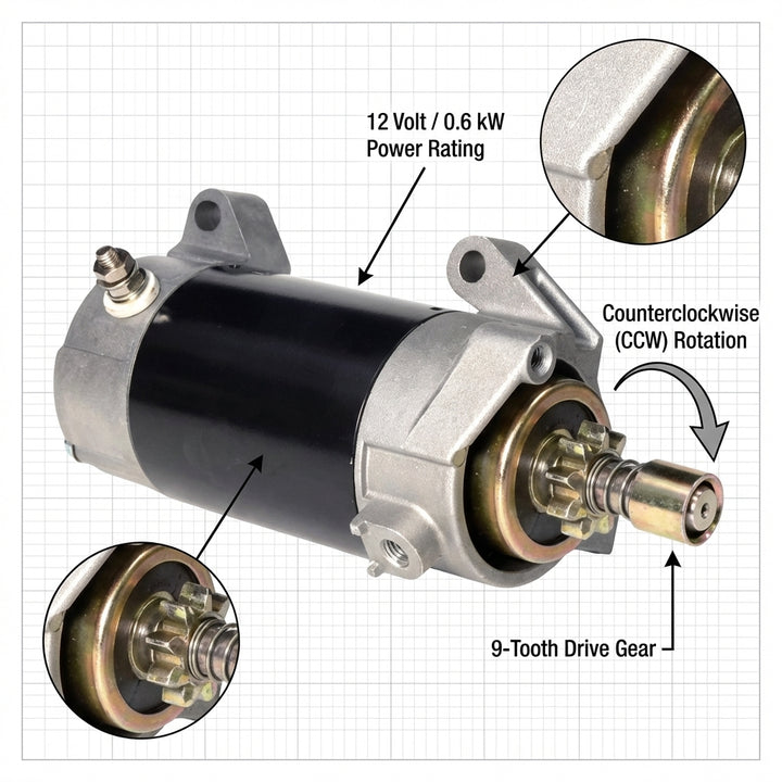 Starter Motor Yamaha Outboard 60HP 70HP 2-Stroke 1984-2005 6H3-81800-11 S114-660
