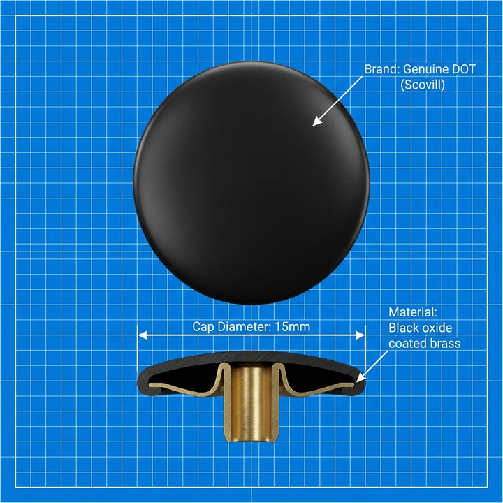 Durable DOT military black snap fastener CAP