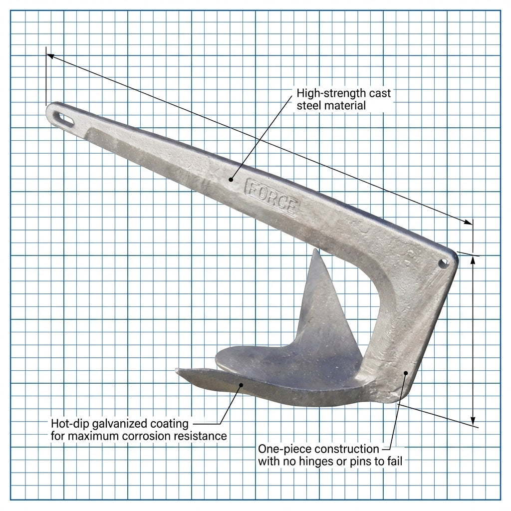 Galvanized Force-Type Bruce Style Claw Anchor Boat Marine 2kg 5kg 7.5kg 10kg