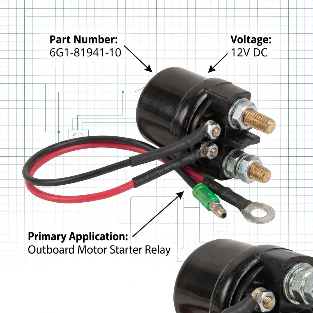 Yamaha Outboard Starter Solenoid Relay 6G1-81941-10 68V-8194A-00 WaveRunner 12V