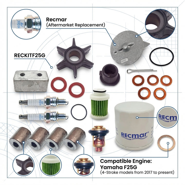Yamaha F25G 2017+ Outboard Service Maintenance Kit