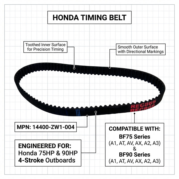 HONDA TIMING Honda BF75A/BF90A Timing Belt 14400-ZW1-004 | 4Boats
