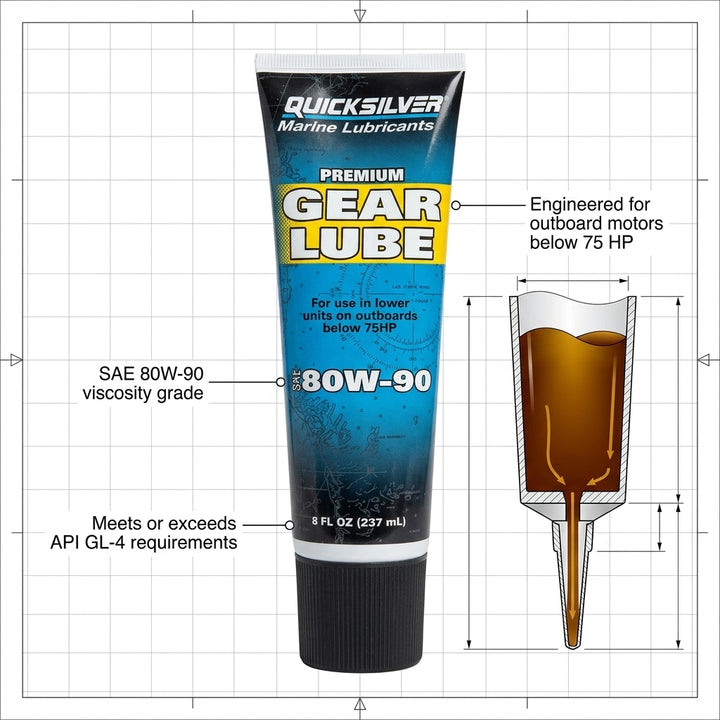 Quicksilver Premium Marine Gear Lube SAE 80W-90 1L Outboard 92-858058QB1