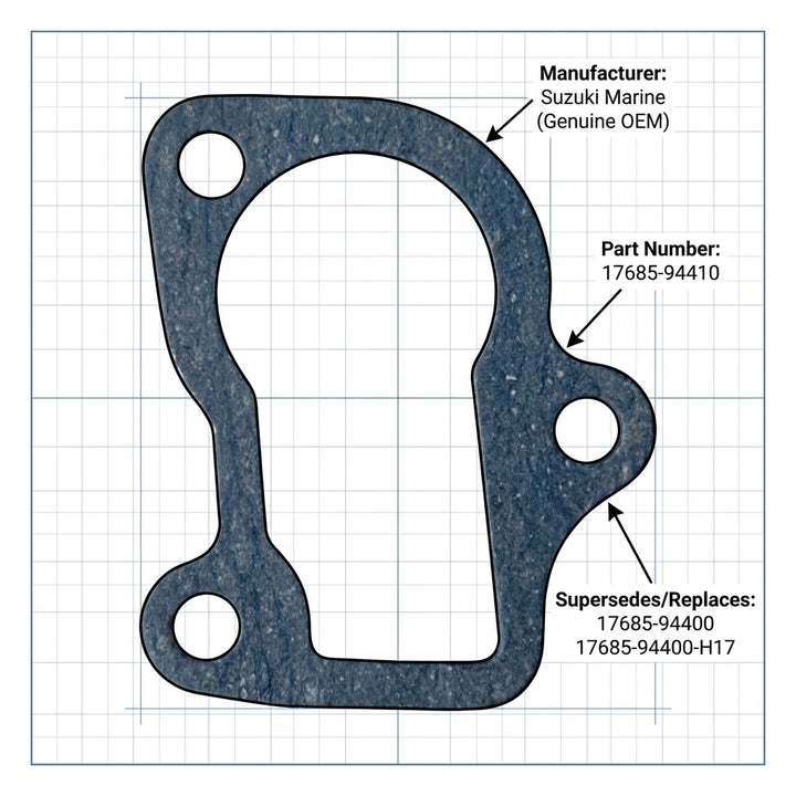 Suzuki Outboard Thermostat Cover Gasket 17685-94410 DT40 DT50 DT55 DT60 DT65