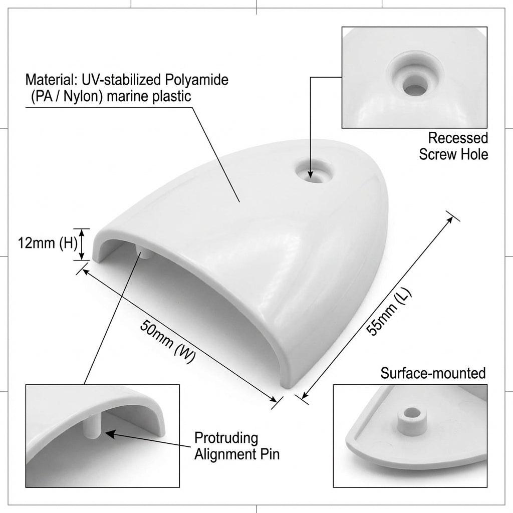 10 x White Clam Shell Vent Cover 55x50x12mm Boat Marine Yacht Nuova Rade