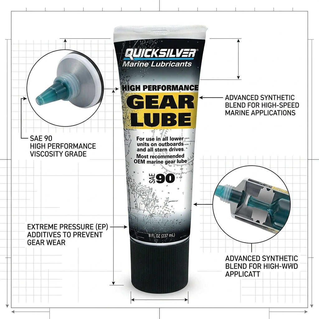 Quicksilver SAE 90 High Performance Gear Lube 92-858064K01 Mercury MerCruiser