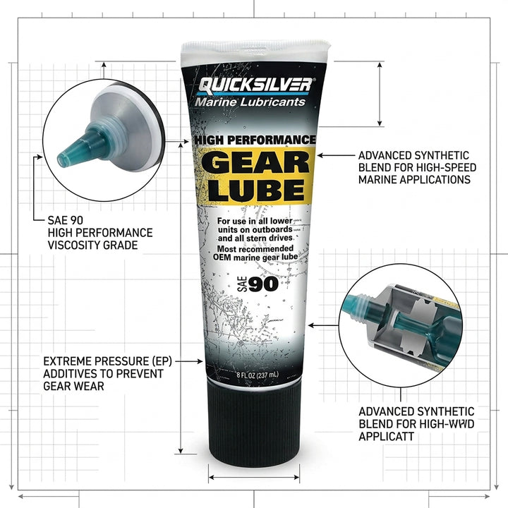 Quicksilver SAE 90 High Performance Gear Lube 92-858064K01 Mercury MerCruiser