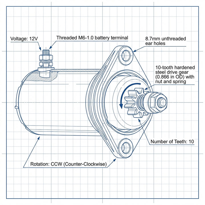Starter Motor Yamaha Outboard 9.9hp 15hp 25hp 1984-1997 682-81800-12 6L2-81800-20