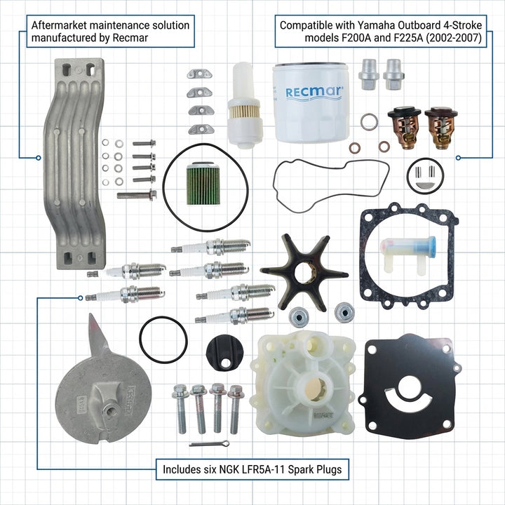Yamaha F200A F225A Outboard Full Service Maintenance Kit - RECKITF200A 4-Stroke