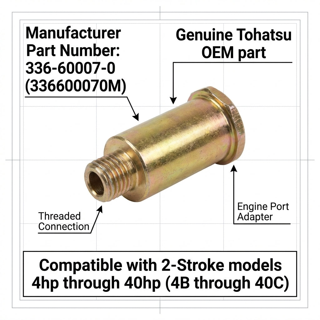 Genuine Tohatsu Outboard Freshwater Flushing Plug 336-60007-0 2.5HP - 50HP